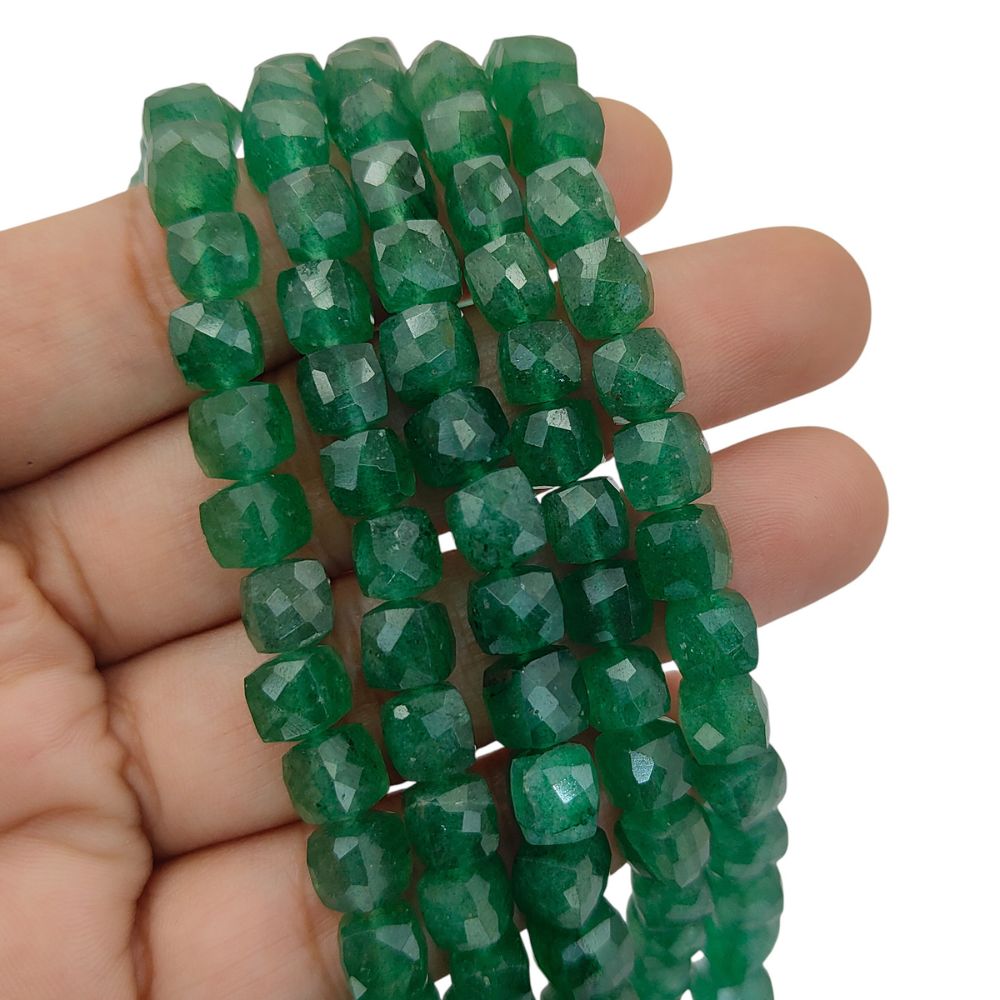 Green Strawberry Quartz Beads Natural Gemstone, Elegant Faceted Jewelry Making Beads for Bracelets, Necklaces & Craft Designs – Selling Per Strand
