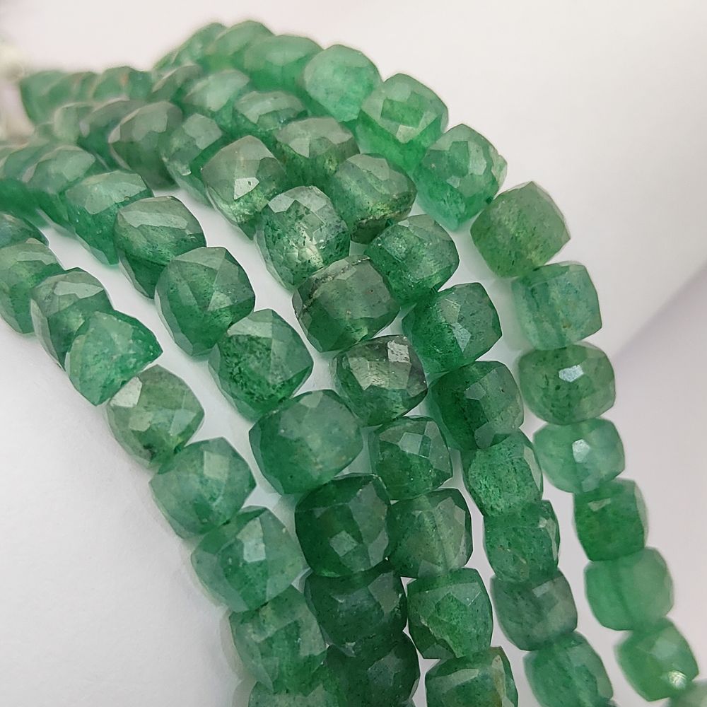 Green Strawberry Quartz Beads Natural Gemstone, Elegant Faceted Jewelry Making Beads for Bracelets, Necklaces & Craft Designs – Selling Per Strand