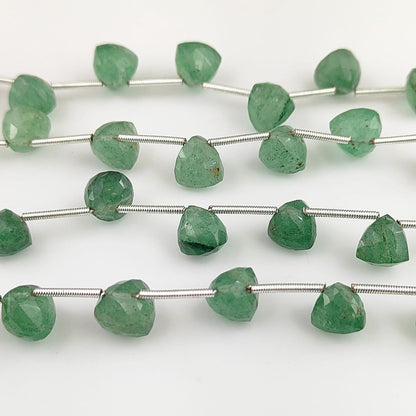 Green Strawberry Faceted Beads High-Quality Trillion Cut Stones
