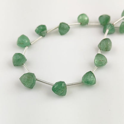 Genuine Green Strawberry Quartz Trillion Shape Beads – Loose Gemstones