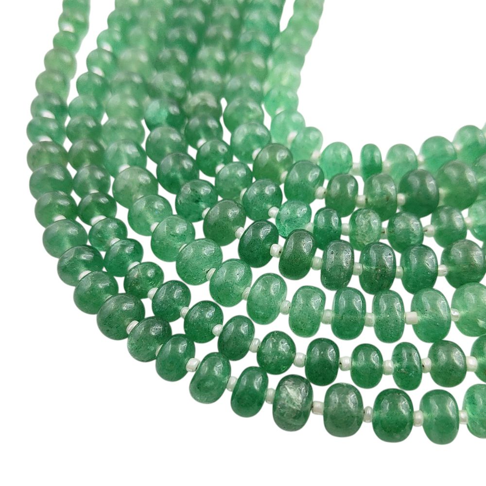 Green Strawberry Quartz Rondelle Beads – Unique & Elegant