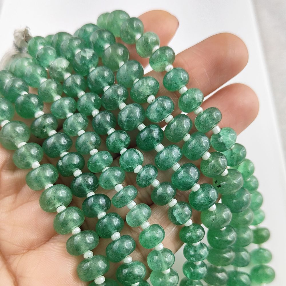 Green Strawberry High Quality Gemstone Rondelle Beads