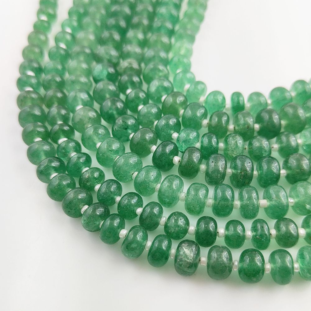 AAA-Grade Green Strawberry Gemstone Beads – Smooth & Polished