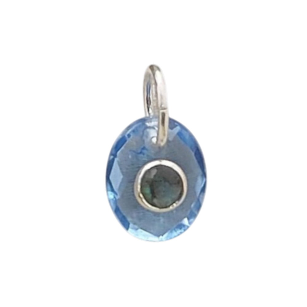Handcrafted Tanzanite Quartz & Labradorite Pendant Artisan Double Stone Charm for DIY Jewelry Making