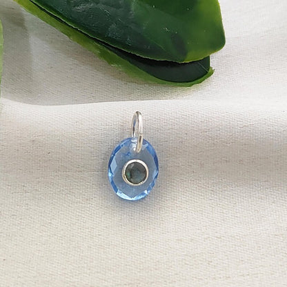 Handcrafted Tanzanite Quartz & Labradorite Pendant Artisan Double Stone Charm for DIY Jewelry Making