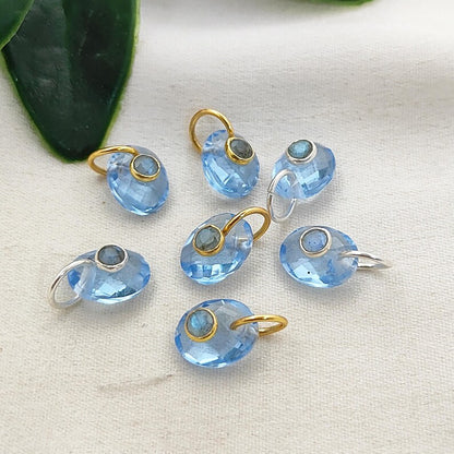 Handcrafted Tanzanite Quartz & Labradorite Pendant Artisan Double Stone Charm for DIY Jewelry Making