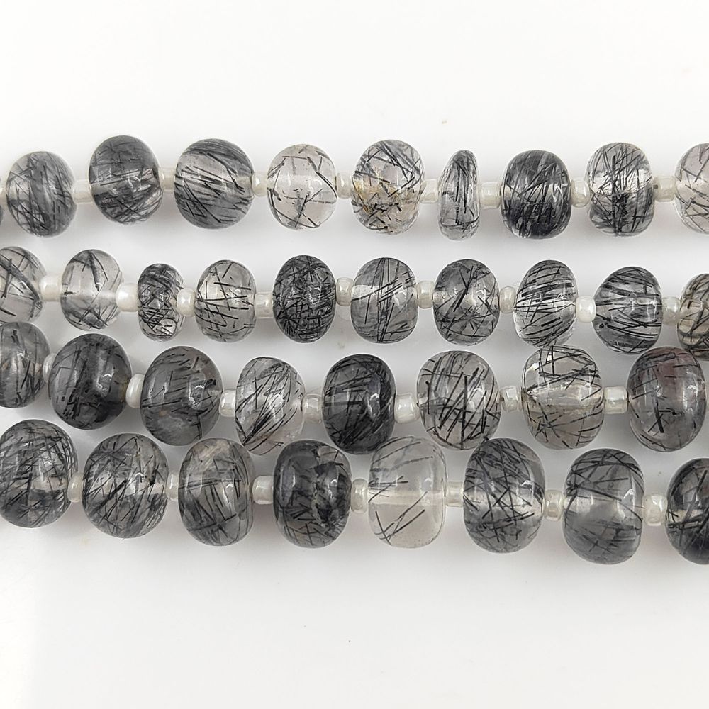 Natural Black Rutile Gemstone Strands – Unique & High-Quality