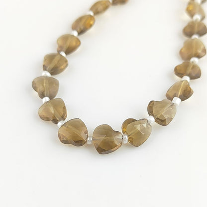 Handcrafted Champagne Faceted Heart Shape Beads Ideal for Custom Handmade Jewelry Designs