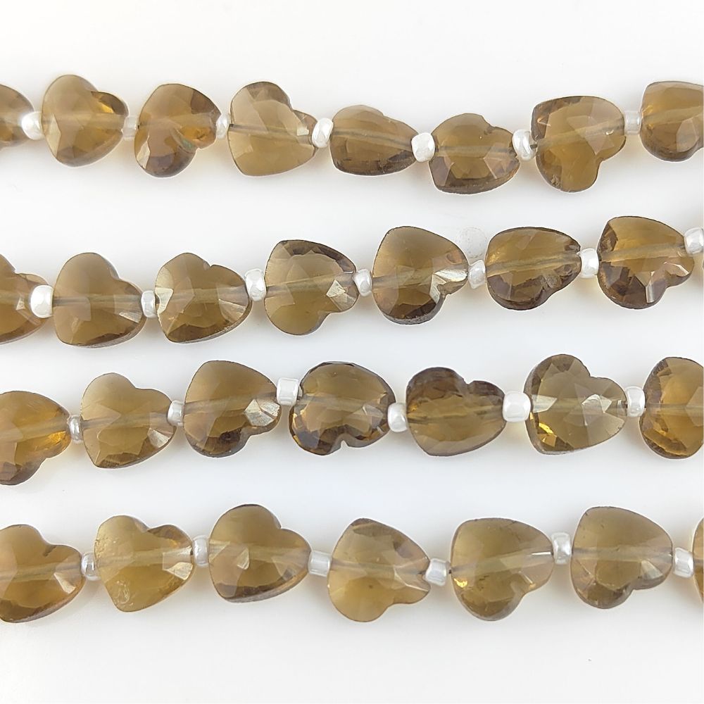 Handcrafted Champagne Faceted Heart Shape Beads Ideal for Custom Handmade Jewelry Designs