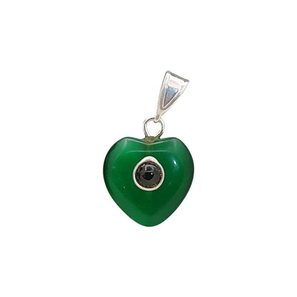 Green Monalisa Double Heart Pendant Charm Smooth Polished Gemstone with Durable Gold/Silver Plated Bail, Perfect for DIY Necklace and Bracelet Jewelry– Selling Per Piece