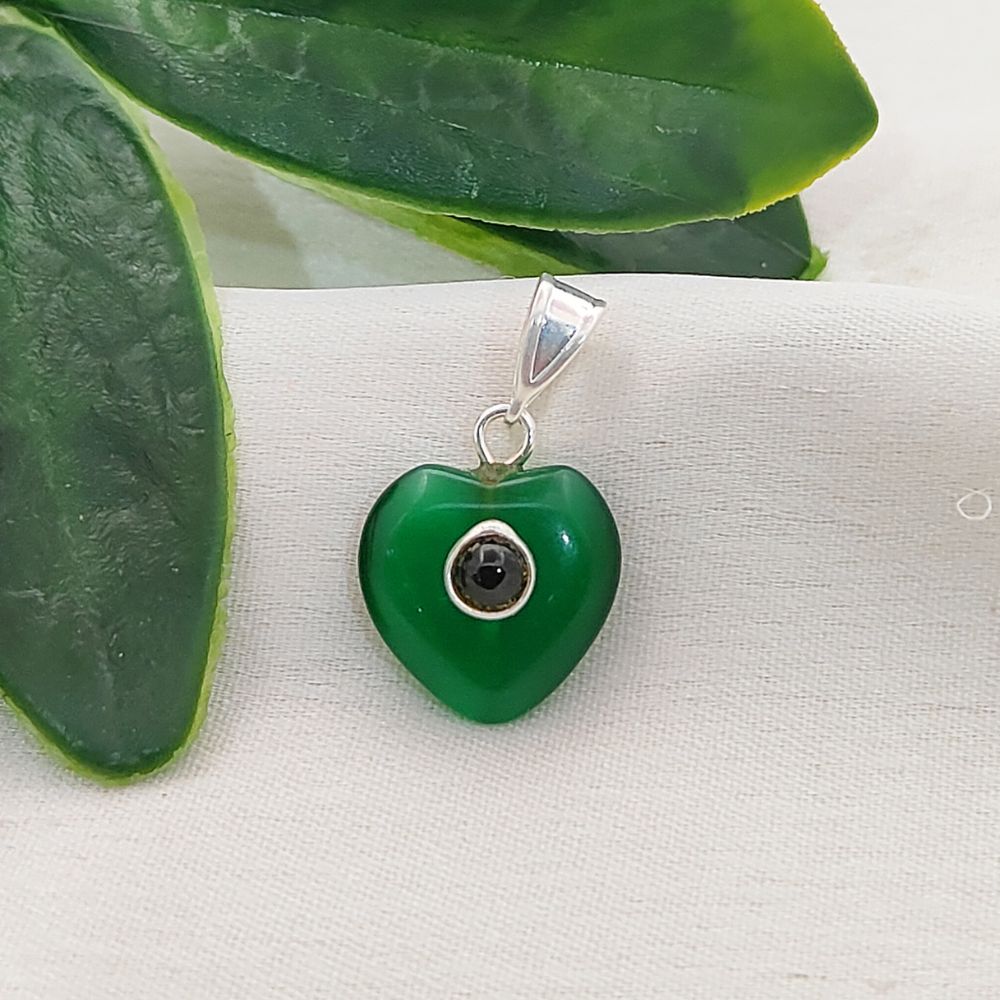 Green Monalisa Double Heart Pendant Charm Smooth Polished Gemstone with Durable Gold/Silver Plated Bail, Perfect for DIY Necklace and Bracelet Jewelry– Selling Per Piece
