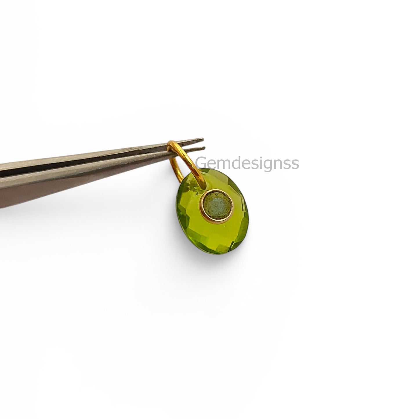 Handmade Bohemian Peridot and Labradorite Gemstone Pendant, 925 Sterling Silver Charm for Necklace Jewelry Making Supplies