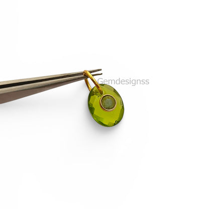 Handmade Bohemian Peridot and Labradorite Gemstone Pendant, 925 Sterling Silver Charm for Necklace Jewelry Making Supplies