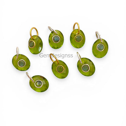 Handmade Bohemian Peridot and Labradorite Gemstone Pendant, 925 Sterling Silver Charm for Necklace Jewelry Making Supplies