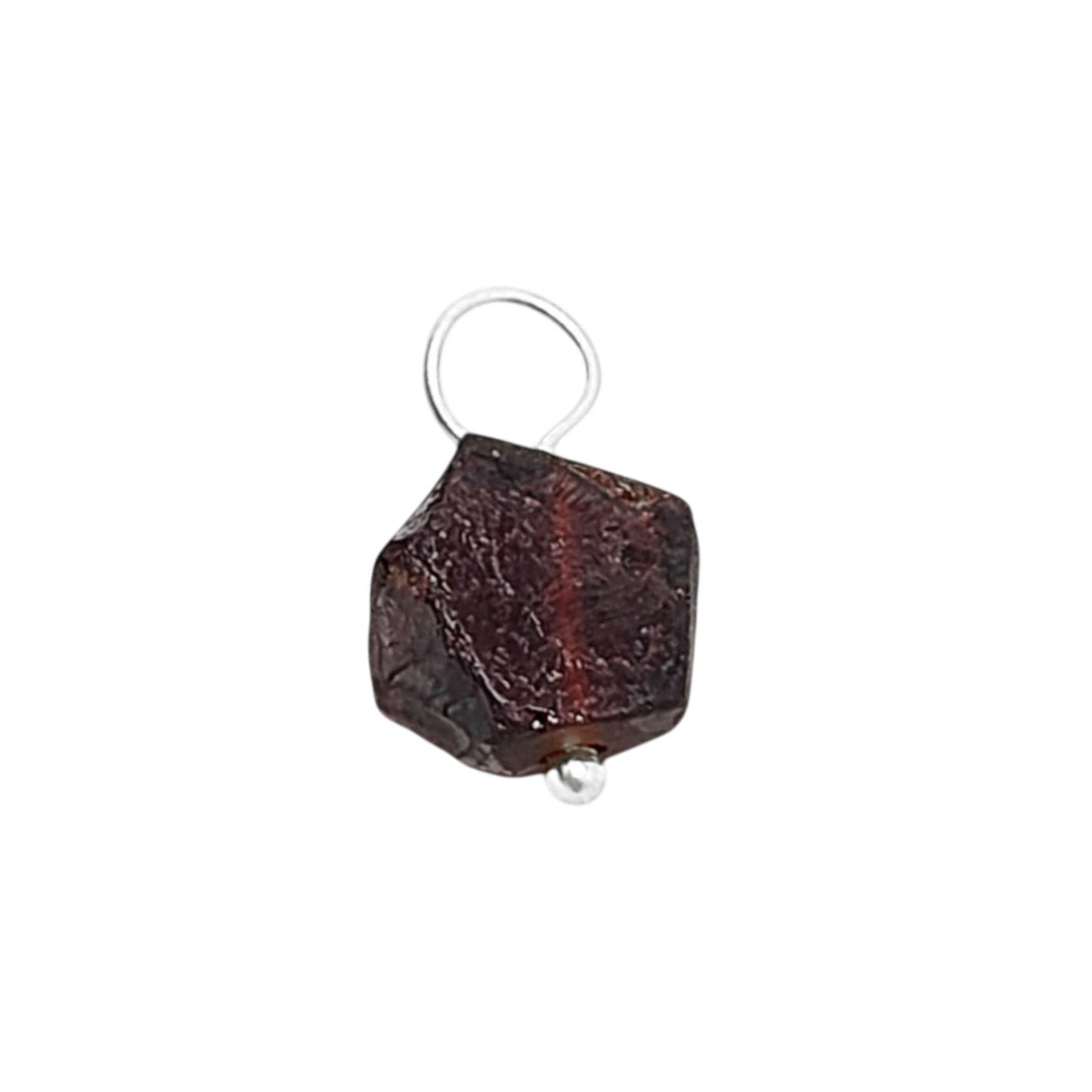 Handmade Garnet Crystal Pendant 7–10mm Natural May Birthstone Charm in Solid 925 Sterling Silver for Jewelry Designers
