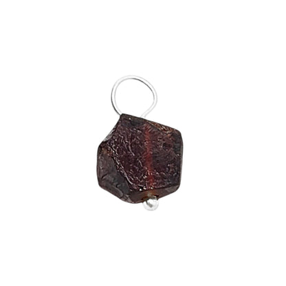 Handmade Garnet Crystal Pendant 7–10mm Natural May Birthstone Charm in Solid 925 Sterling Silver for Jewelry Designers