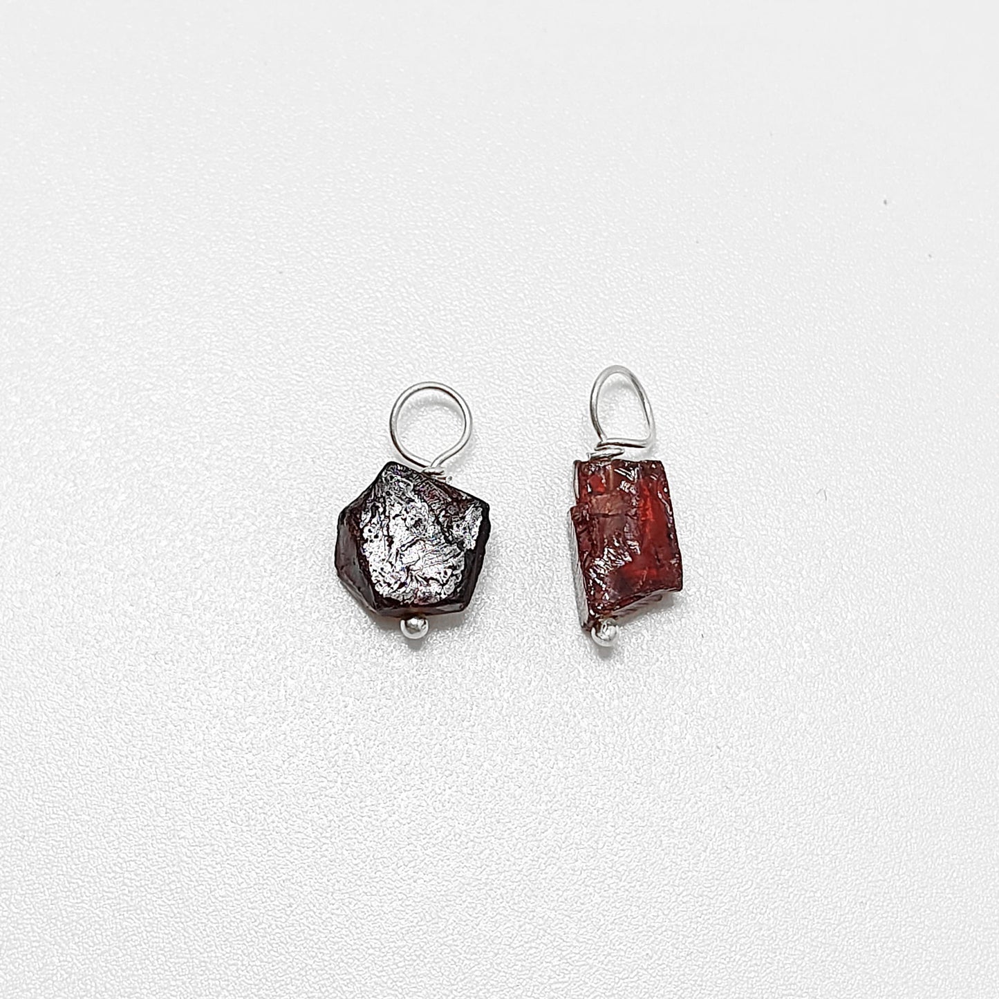 Handmade Garnet Crystal Pendant 7–10mm Natural May Birthstone Charm in Solid 925 Sterling Silver for Jewelry Designers