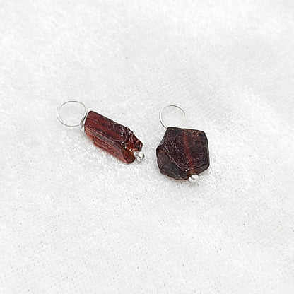 Handmade Garnet Crystal Pendant 7–10mm Natural May Birthstone Charm in Solid 925 Sterling Silver for Jewelry Designers