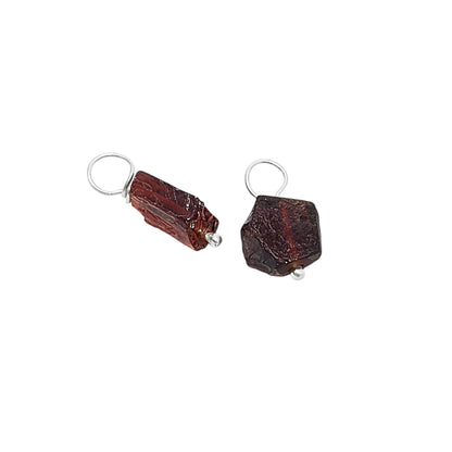Handmade Garnet Crystal Pendant 7–10mm Natural May Birthstone Charm in Solid 925 Sterling Silver for Jewelry Designers