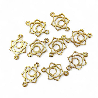 Handmade Gold & Silver 7 Chakra Charm Set Yoga Meditation Jewelry Connectors & DIY Findings- Selling According Variation
