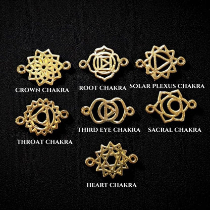 Handmade Gold & Silver 7 Chakra Charm Set Yoga Meditation Jewelry Connectors & DIY Findings- Selling According Variation