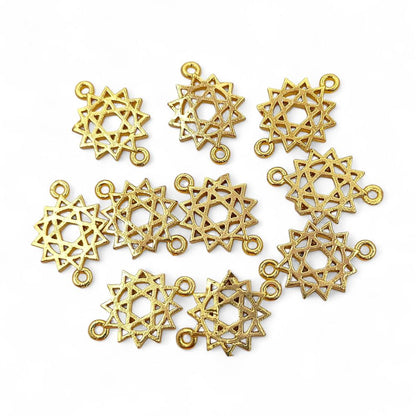 Handmade Gold & Silver 7 Chakra Charm Set Yoga Meditation Jewelry Connectors & DIY Findings- Selling According Variation