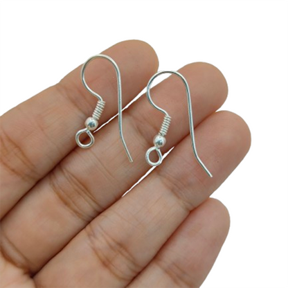 Handmade Jewelry Making Findings Gold Plated Coil and Ball Long Earwire French Hooks, DIY Earring Craft Supplies- Selling Per Pair