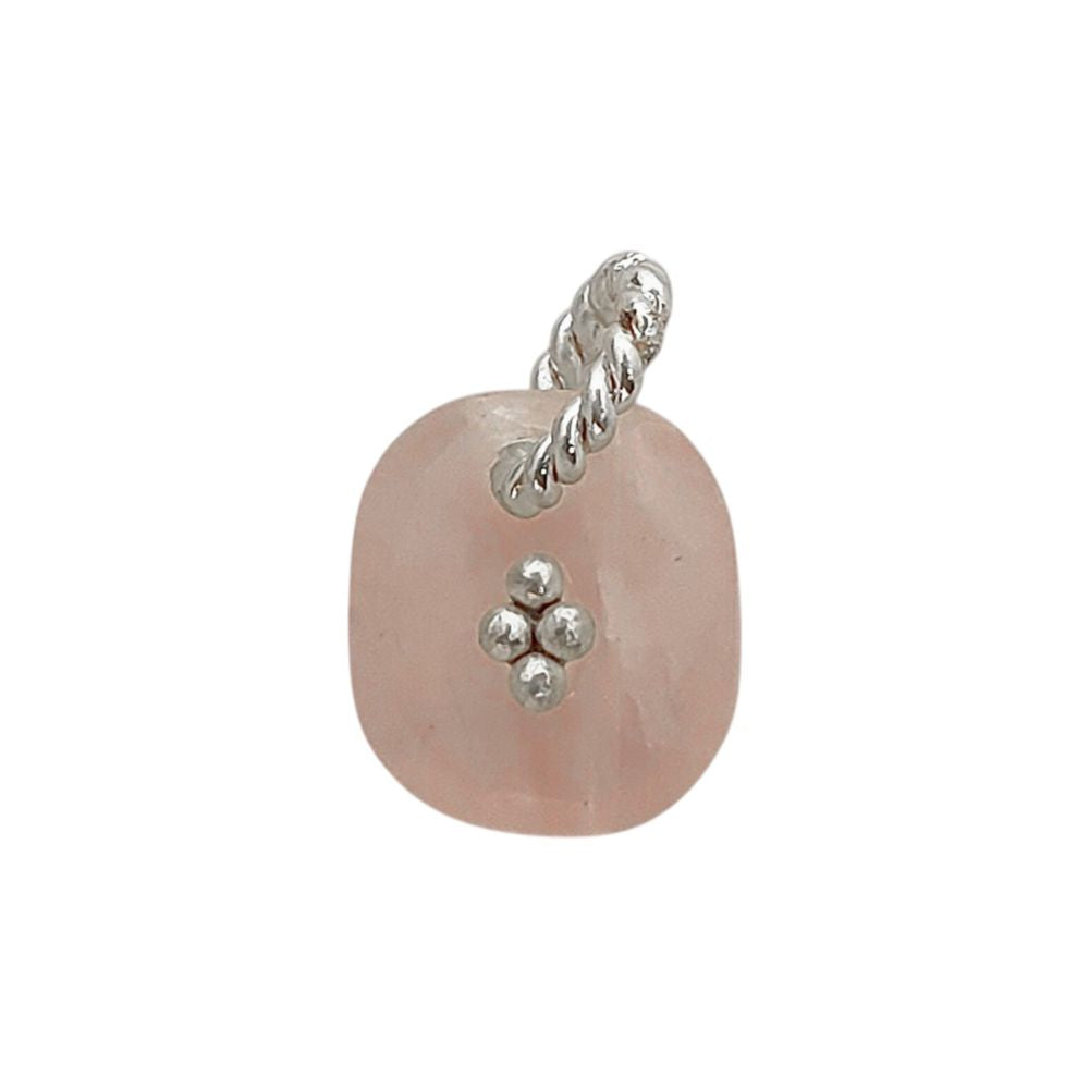Rose Quartz Boho Pendant Charm Natural Pink Crystal Jewelry Supply Twisted Hoop Cluster Beads Gold/Silver Necklac