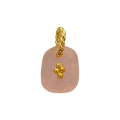 Rose Quartz Boho Pendant Charm Natural Pink Crystal Jewelry Supply Twisted Hoop Cluster Beads Gold/Silver Necklac