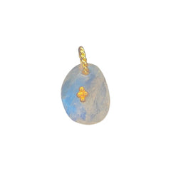 Flashy Rainbow Moonstone Pendant Charm Freeform Crystal Jewelry Supply Cluster Design Gold/Silver Plated June Birthstone Gift