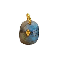 Handmade Labradorite Pendant Charm Freeform Gemstone Jewelry Supply Flashy Crystal Stone Cluster Bail Gold/Silver Gift for Women