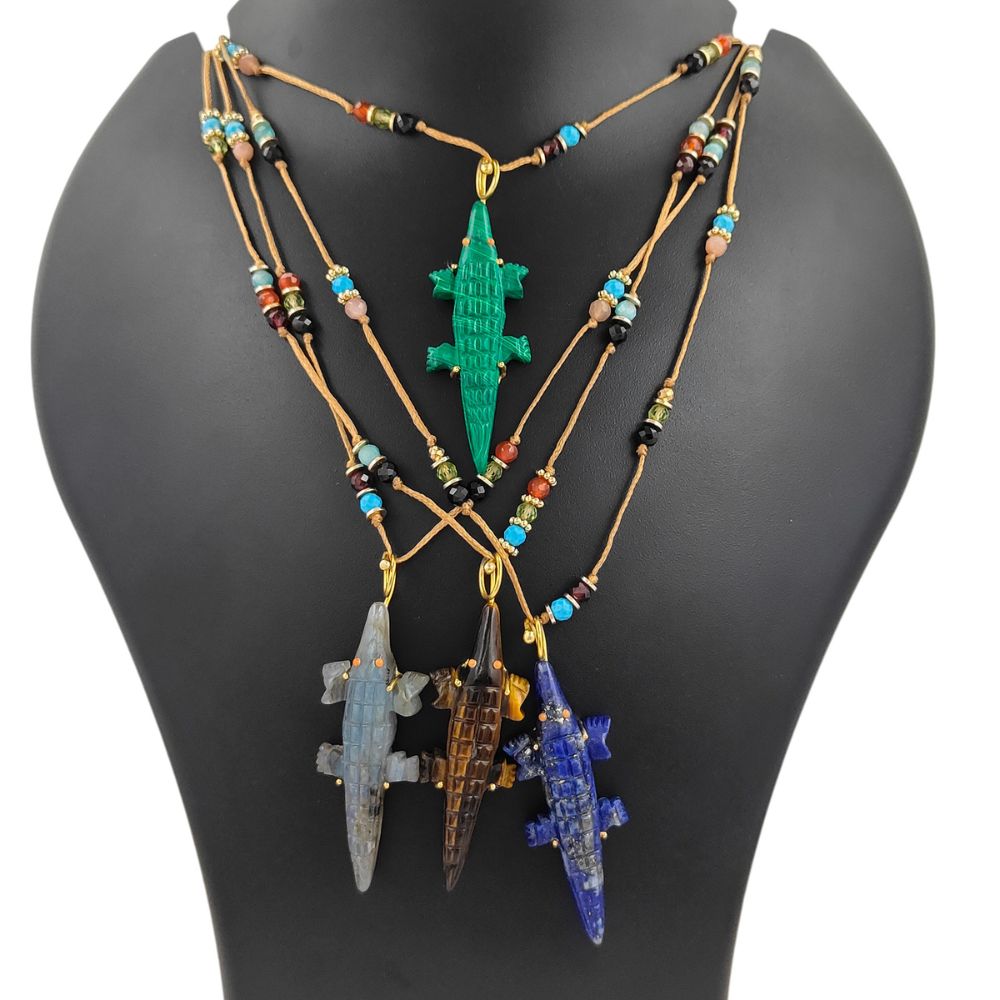 Handmade Malachite Gemstone Pendant for Necklace Gold Plated Boho Nature Inspired Jewelry