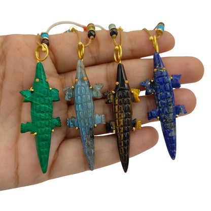 Handmade Malachite Gemstone Pendant for Necklace Gold Plated Boho Nature Inspired Jewelry