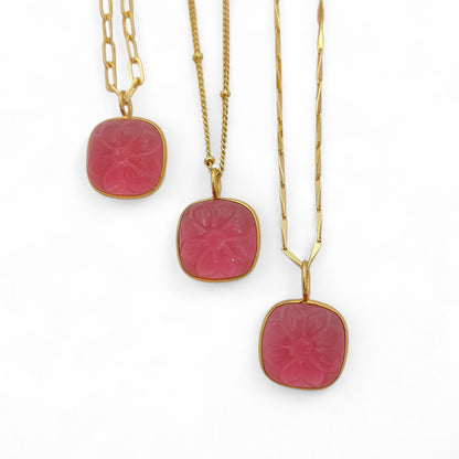 Handmade Pink Tourmaline Quartz Necklace October Birthstone Jewelry Gift for Her- Selling Per Piece