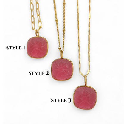 Handmade Pink Tourmaline Quartz Necklace October Birthstone Jewelry Gift for Her- Selling Per Piece