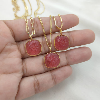 Handmade Pink Tourmaline Quartz Necklace October Birthstone Jewelry Gift for Her- Selling Per Piece