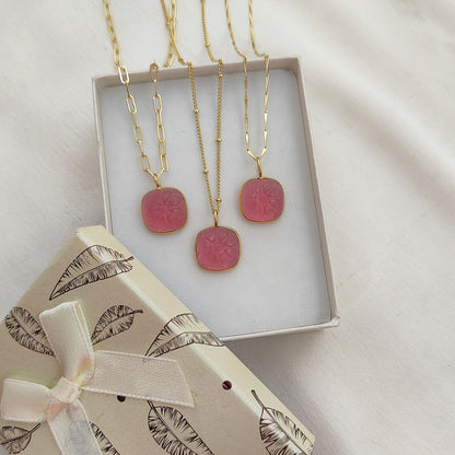 Handmade Pink Tourmaline Quartz Necklace October Birthstone Jewelry Gift for Her- Selling Per Piece