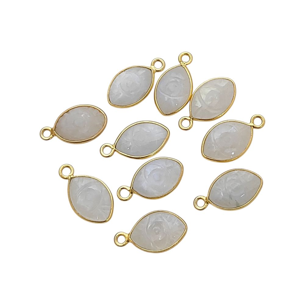 Gold Plated Sterling Silver Evil Eye Charm Pendant Handmade Spiritual Gemstone Jewelry- Selling Per Piece