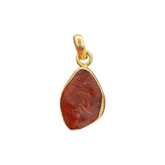 Handmade Rough Carnelian Pendant, Natural Raw Carnelian Gemstone Collet Set Charm for DIY Jewelry Making- Selling Per Piece