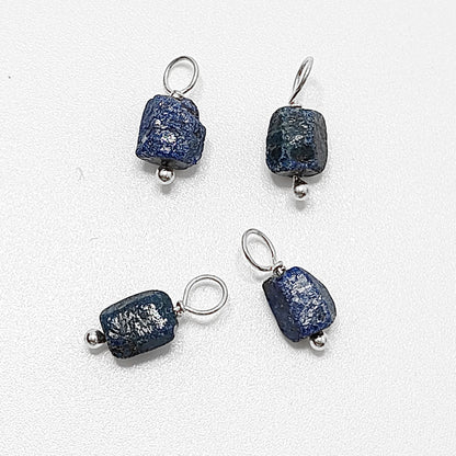 Handmade September Birthstone Sapphire Pendant 7–10mm Raw Blue Crystal Jewelry for Artisan & DIY Designs