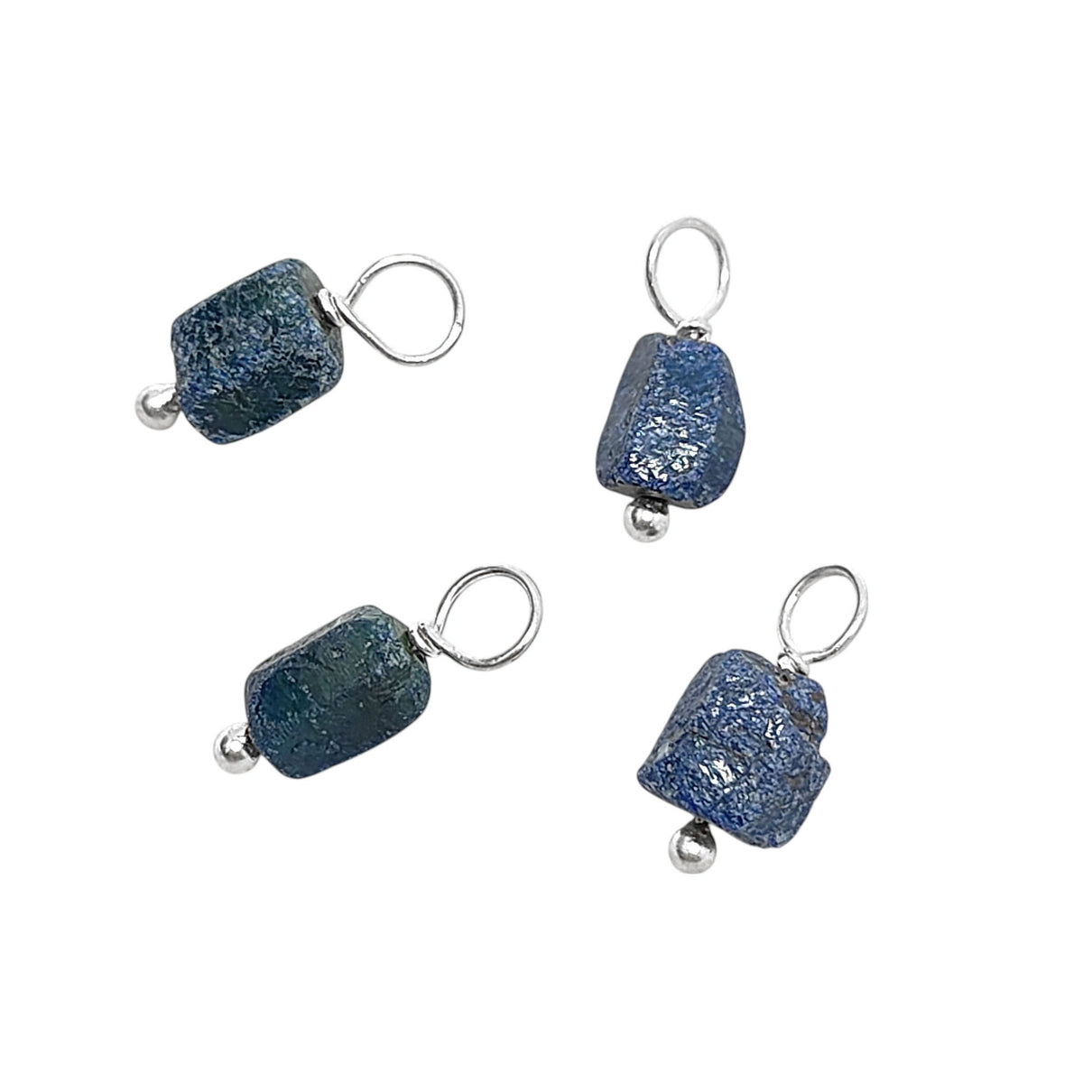 Handmade September Birthstone Sapphire Pendant 7–10mm Raw Blue Crystal Jewelry for Artisan & DIY Designs