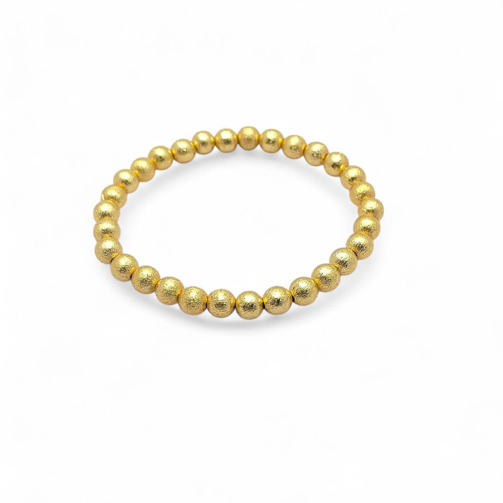 Minimalist Unisex Gold Beaded Bracelet Stretchable Round Metal Bracelet for Everyday Wear & Gift for Friends- Selling Per Bracelet