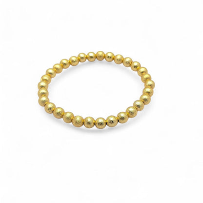 Minimalist Unisex Gold Beaded Bracelet Stretchable Round Metal Bracelet for Everyday Wear & Gift for Friends- Selling Per Bracelet