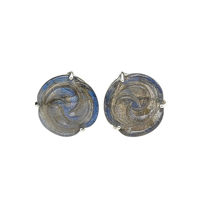 Nature-Inspired Rose Stud Earring – Handmade in 925 Silver with Mixed Gemstones (Sold Per Piece)