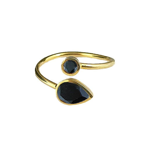 Handmade Black Onyx Ring – Gold Plated Sterling Silver