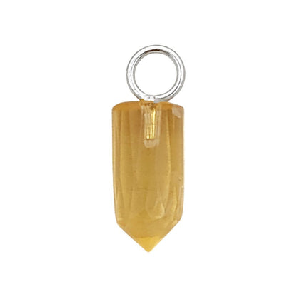 Handmade Citrine Pencil Point Pendant in Gold Plated 925 Sterling Silver 14x6mm Natural Yellow Gemstone Spike Charm- Selling Per Piece