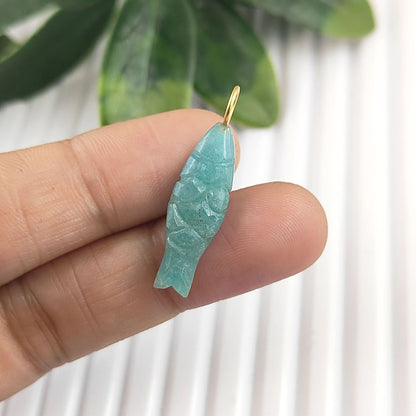 Natural amazonite gemstone charm for boho healing jewelry