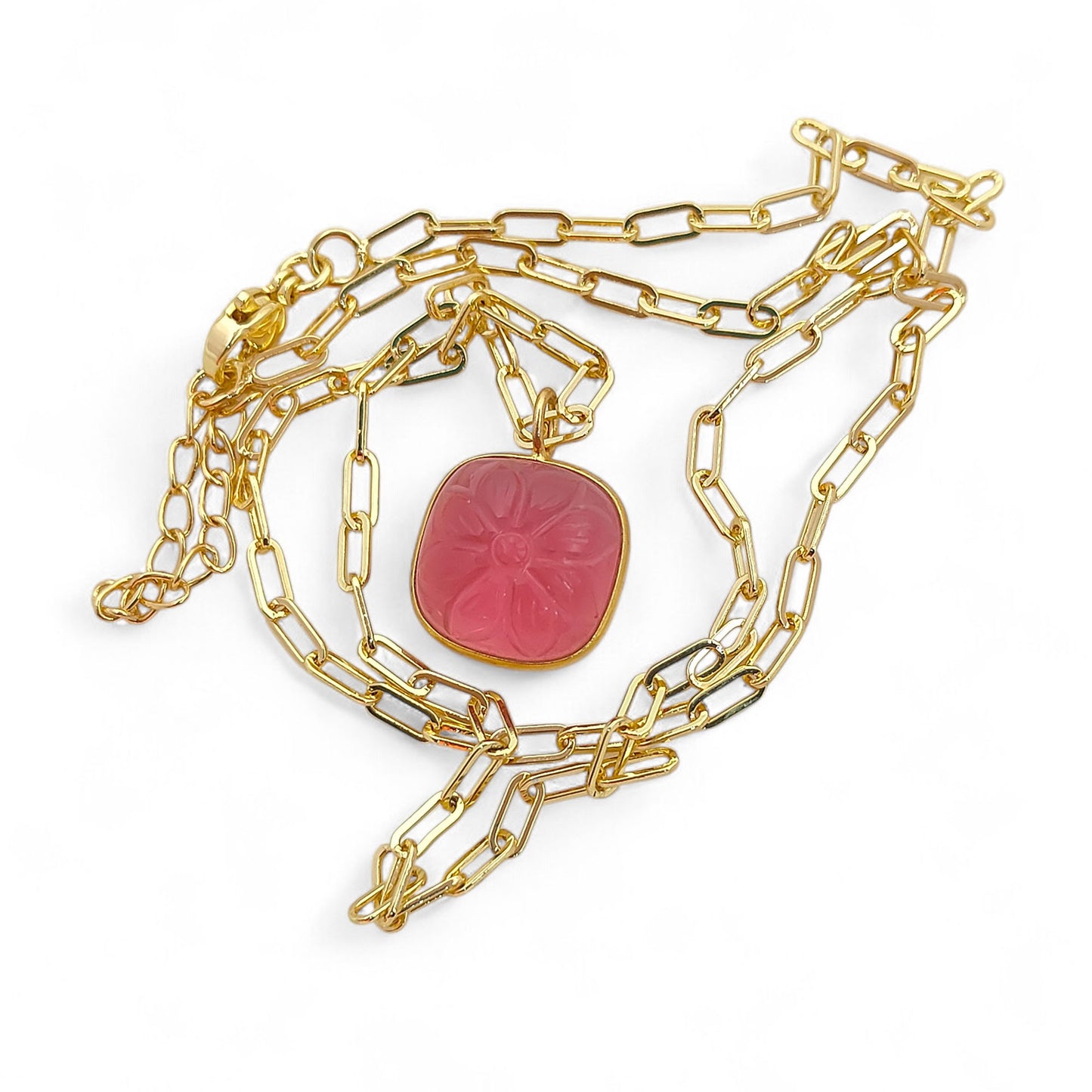 Handmade Pink Tourmaline Quartz Necklace October Birthstone Jewelry Gift for Her- Selling Per Piece