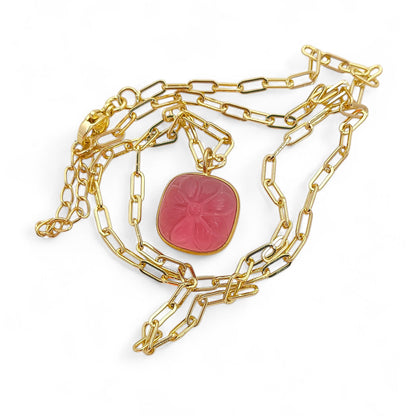 Handmade Pink Tourmaline Quartz Necklace October Birthstone Jewelry Gift for Her- Selling Per Piece