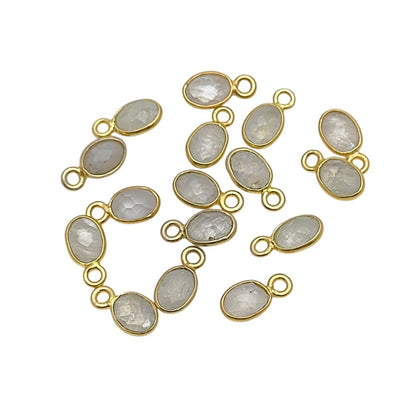 Dainty Multi-Gemstone Pendant 4x6mm Oval Charm for Her
